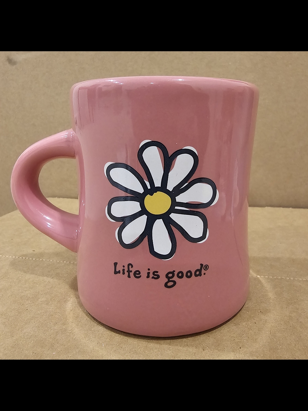 Life Is Good Pink Daisy Ceramic Mug
